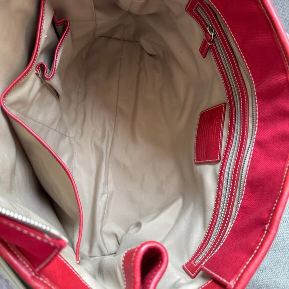 Coach 70157 Large Canvas Carryall Shoulder Totepu500 Red - Picture 7 of 14